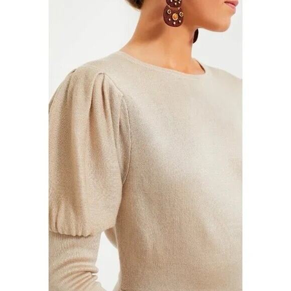 Tuckernuck Pomander Place Maxi Dress Women’s Large Knit Brielle Beige Tan NEW - Picture 4 of 12